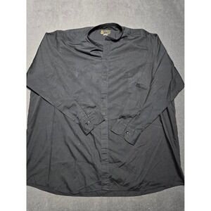 R.J. Toomey Co. Black Long‎ Sleeve Band Collar Clergy Shirt XL 90s VTG Made USA